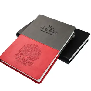 Supplier Customized Wholesale High Quality Hot Stamping PU Leather Cover Hardcover Embossing KJV Bible Book Printing House