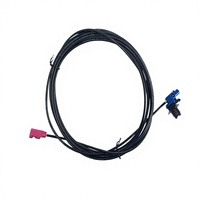 Kabel Harness Fakra Coaxial Shielded Twisted Pair RG174 Seri 59Z113 180 Derajat Casing Terbuka Otomotif Tahan Air RoHS Hitam