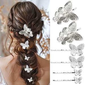 Scène de mariage épingle à cheveux élégant papillon Design métallique mode accessoire de cheveux pour les mariées charmant décor de cheveux - Product Image 6