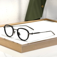 Gafas de Sol de Diseño para Hombre, Montura Grande de Metal Dorado, Ecológicas, de Aro Completo, Doble Puente, Filtro de Luz Azul, Lentes AC Modernas