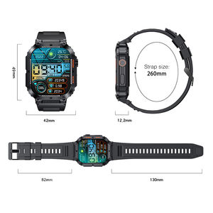 Reloj Inteligente K57 Pro Cuadrado para Exteriores, Pantalla de 1.96'', Resistente al Agua IP68, Llamadas por Bluetooth, Chipset RTL8763EWE, Frecuencia Cardíaca, Presión Arterial, 400 mAh - Product Image 6