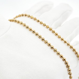 18K Gold Twist Ball Bead Chain Necklace Diamond Cut Solid Gold Station Necklace Fine Jewelry Gift for Women <b>Wife</b> - Product Image 6