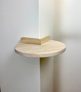 Étagère flottante 3/4 cercle, lieu de travail, étagère Feng Shui, cacher l'<span class=keywords><strong>angle</strong></span>, étagère à bord droit d'<span class=keywords><strong>angle</strong></span>, étagère à plantes rustique grise - Product Image 4