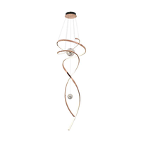 Lámpara Colgante Lineal Larga Moderna con Altura Ajustable para Escaleras en Espiral, Ideal para Techos Altos, Villas, Lofts y Decoración de Salas de Estar