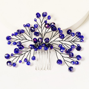 Wedding <strong>Hair</strong> Comb Blue Crystal Bridal <strong>Hair</strong> Accessories for Bride and <strong>Bridesmaids</strong> Wedding <strong>Hair</strong> <strong>Piece</strong> - Product Image 3