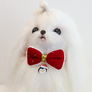 Collare per Gatti con Fiocco Rosso Natalizio in Peluche, Accessorio Festivo Regolabile e Morbido, Decorazione Natalizia per Gattini e Cani Piccoli - Product Image 4
