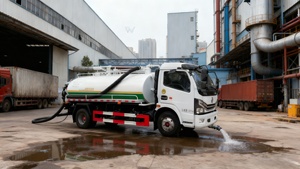 Camion de nettoyage de voirie Dongfeng à 4 roues avec aspiration des eaux usées, balayeuse routière, moteur diesel automatique, pompe à aspiration des eaux usées Euro 6 - Product Image 4