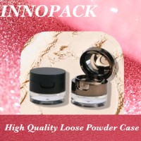 Récipient d'emballage vide de pot de poudre libre cosmétique de luxe personnalisé avec miroir