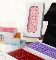 Têtes de roses artificielles premium à 3 couches, 50 pièces par boîte, roses artificielles délicates, fournitures florales DIY pour mariage, coffret cadeau Saint-Valentin