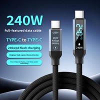 USB4 Typ-C Digital-Display-Datenkabel mit Geflochtener Ummantelung für 240W Schnellladung und 40Gbps 8K