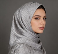 Tissu Hijab en Polyester Satiné à Rayures Écossaises 8866, Antistatique, Respirant, pour Abaya, Khimar, Vêtements Modestes, Vente en Gros, Toucher Doux
