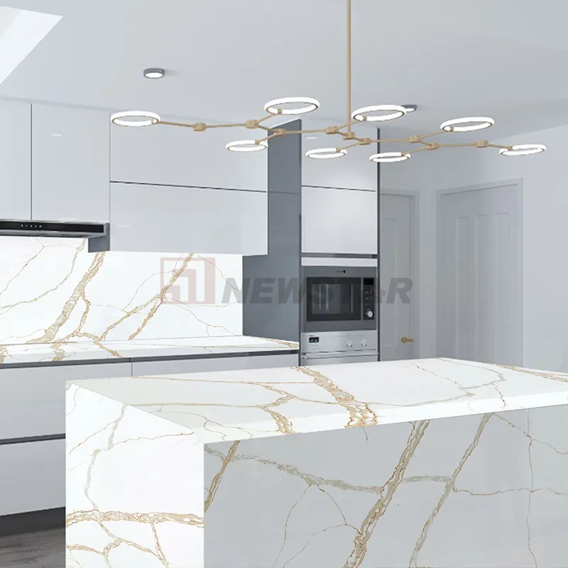 Newstar искусственный кварц Calacatta Золотая мраморная плита кухонные столешницы для ванной комнаты столешницы кварцевые столешницы