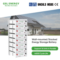 Batterie LifePo4 GSL ENERGY en stock en Europe, vente en gros, 48v 100Ah 200Ah 280Ah, Bluetooth, IP65, étanche, rechargeable, solaire, 51.2V