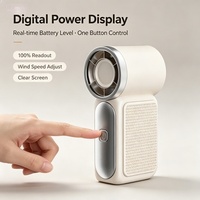 Mini ventilateur portatif à piles à cinq vitesses avec affichage numérique, ventilateur de poche pour l'extérieur