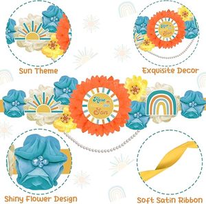 Voici la ceinture de maternité pour la fête prénatale avec épingles de corsage « Future maman » et « Future <span class=keywords><strong>papa</strong></span> », ceinture ventrale florale style bohème rétro pour la grossesse - Product Image 2