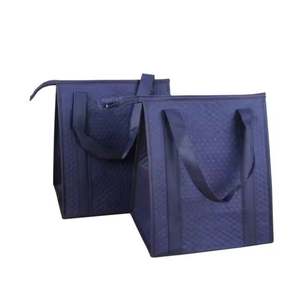 Sac isotherme réutilisable de grande taille en aluminium non tissé de haute qualité, sac à déjeuner portable, sac isotherme avec fermeture éclair - Product Image 5