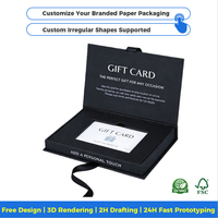 Caja de Cartón Impresa Personalizada, Caja de Regalo Premium para Tarjetas, Almacenamiento de Tarjetas de Visita, Lujosa y Ecológica con Lámina Dorada
