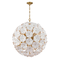 Suspension moderne en verre en forme de boule, cadre métallique doré, hauteur réglable, haute luminosité, idéale pour salon et salle à manger