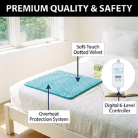 Coussin chauffant électrique 12x24" 30x60cm certifié CE ETL FCC, 6 températures, 4 minuteries, arrêt automatique, coussin chauffant de physiothérapie OEM/ODM