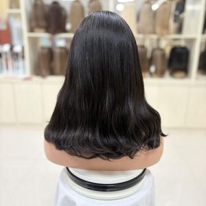 Peluca Médica de Cabello Humano 100% <span class=keywords><strong>Natural</strong></span> Negro de 14 Pulgadas con Encaje Frontal HD Suizo sin Procesar para Mujeres - Product Image 3