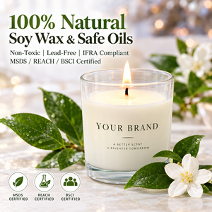 Vela Aromática Artesanal de Cera de Soya en Frasco de Vidrio, Tipo Votiva o <span class=keywords><strong>Pilar</strong></span>, Duración de 20-40 Horas, para Decoración del Hogar, Yoga y Meditación - Product Image 4