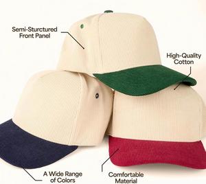 Casquettes de golf classiques à profil moyen, bicolores, en toile vierge à 5 panneaux, pour toutes les saisons, personnalisables avec broderie, fermeture snapback – Vente en gros - Product Image 3