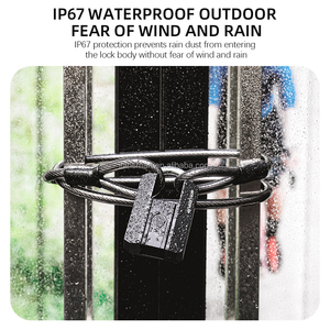 <span class=keywords><strong>Cadenas</strong></span> extérieur étanche IP67 pour serrure de vélo, contrôle d'application TTlock avec empreinte digitale et serrure d'armoire à deux clés mécaniques - Product Image 6