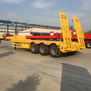 ZW Group Heavy Duty 4 Axle 80ton Lowboy Trailer Maquinaria Transporte Lowbed Truck Trailer para la venta - Product Image 4