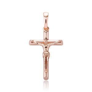 Großhandel Modeschmuck Silber vergoldet massiv Sterling Silber Punk Kruzifix Cross Charm Anhänger Halskette - Product Image 4