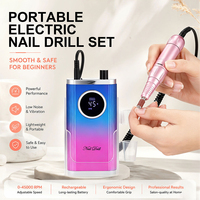 Taladro de Uñas Portátil Recargable de 45000 RPM, 4000 mAh, Tipo C, Máquina Profesional para Pulir Uñas para Salón y Hogar