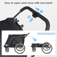Poussette pliable pour animaux de compagnie à 4 roues, poussette pour chien et remorque pour animaux de compagnie pour grands chiens, facilement transportable par vélo et voiture