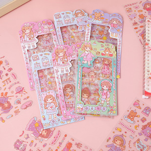 Honey Girl Stickers Cartoon Character DIY Decorative Journaling Material Pet <b>Matte</b> <b>Varnishing</b> Digital Printing - Product Image 3