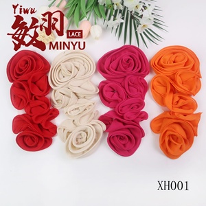 Corsage de encaje floral de chifón de lujo ecológico de Bozhou con rosas 3D de malla <span class=keywords><strong>para</strong></span> <span class=keywords><strong>vestido</strong></span> de novia - Product Image 2