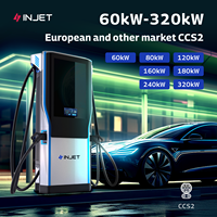 Cargador de CC para Vehículos Eléctricos INJET Ampax de 60kW-320kW, CCS1/CCS2/NACS, PLC de Desarrollo Propio, Nuevo, con OCPP 1.6J/2.0.1, Protección IP54