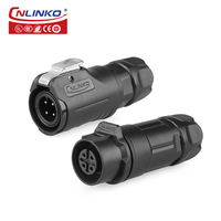 Conector Hembra de 4 Pines para Montaje en Panel, Resistente al Agua IP68, de Plástico, para M12, para Bicicletas Eléctricas