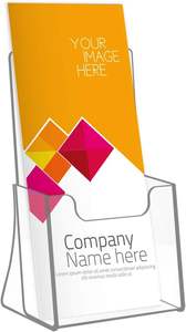 Trifold 4 "מחזיק ברושור אקרילי 50% המגזינים תצוגת מתלה ספרות מתלה חוברות ארון פלסטיק - Product Image 3