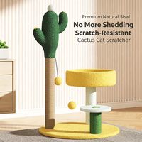 Prix fabricant, vente en gros : Griffoir pour chat de luxe personnalisé, design cactus mignon, avec grand lit pour chat, plateforme de saut et tour pour chats de grande taille
