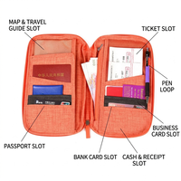 Sac de voyage pour passeport, organiseur de documents en tissu Oxford, porte-cartes multifonction grande capacité, logo personnalisé