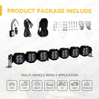Barra de Luces LED Ámbar Modular de 30 Pulgadas para Parachoques Delantero, Enlazable, para Jeep Wrangler JL JK Bronco Tacoma Hilux Todoterreno UTV