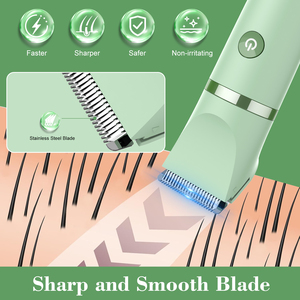 Épilateur électrique sans fil 3 en 1 vert pour femmes, étanche, recharge USB, écran LED, épilation corporelle indolore - Product Image 4
