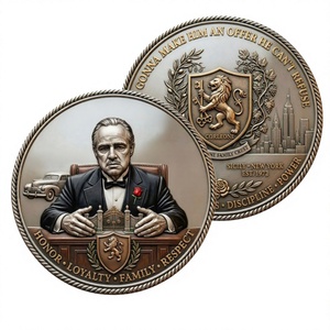 เหรียญที่ระลึกโลหะชุบเคลือบลายธีม <span class=keywords><strong>Godfather</strong></span> 1972 รุ่น Legacy ภาพมาร์ลอน แบรนโด แสดงถึงเกียรติยศครอบครัว พิมพ์ลายด้วย UV ของสะสม ของขวัญ - Product Image 1