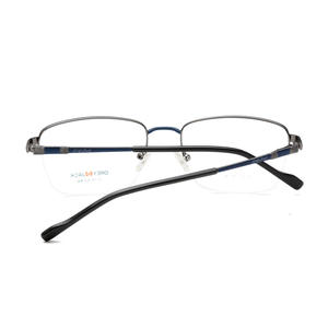Lunettes grises Jack Metal Plano, monture carrée, demi-cercle, style professionnel unisexe, anti-UV, modèle 5076 - Product Image 1