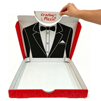 Boîtes à pizza créatives avec impression de dessins animés, boîtes d'emballage pour pizza en carton ondulé, boîtes à pizza pour emporter, conformes aux normes alimentaires