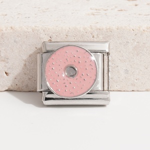 Nuevas Pulseras Italianas Populares con Dijes de Acero Inoxidable en Forma de Corazón y Dulces, Pulsera de Eslabones con Dijes Italianos - Product Image 2