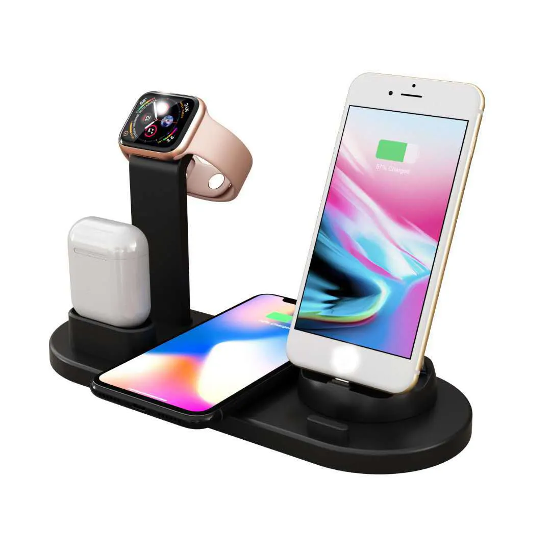 Adapter USB C 15W 6 In 1 Wireless Charger 5 In 1 6In1 Wireless Charger 6 In 1 for iPhone Charger Fast Charging Dock Rotate 360