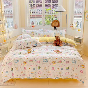 Gemütliche Begleiter 4-teiliges Set: Kuschelige Gebürstete Bettwäsche mit Verspielten Welpen- & Kätzchen-Prints - Product Image 2