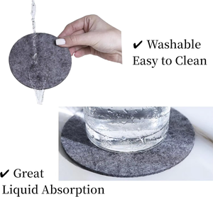 Sous-verre en verre de haute qualité avec coussinet en <span class=keywords><strong>feutre</strong></span>, protection de table, imperméable, lavable, pour café, boissons chaudes, tasses, sets de table - Product Image 3