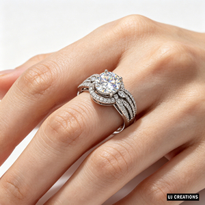<b>Custom</b> S925/10K/14K/18K Solid Gold One Karat VVS-VS Quality Round Lab Grown Brilliant Cut Diamond engagement <b>Ring</b> - Product Image 5