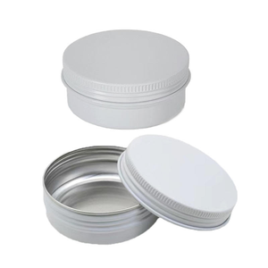 <b>Aluminum</b> Cosmetic Jars Empty Storage <b>Containers</b> with Screw Cap 5g-60g Silver Black Gold Customizable Colors - Product Image 2