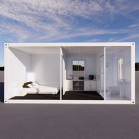 Maison conteneur modulaire à assemblage rapide 20 pieds, maison mobile préfabriquée à panneaux sandwich pour appartement, utilisation en extérieur et dans les parcs